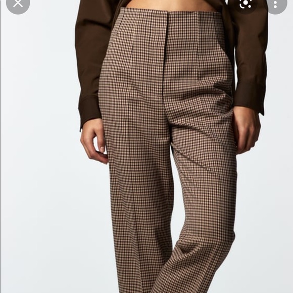 Zara | Pants u0026 Jumpsuits | Zara High Waisted Plaid Pant Nwt | Poshmark
